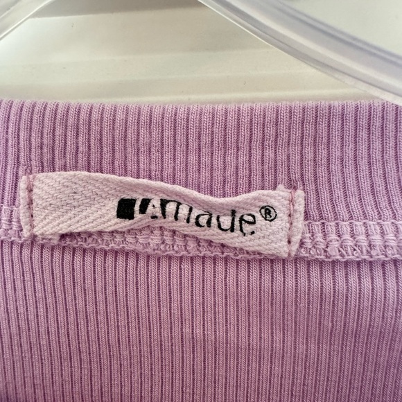 LAMade Long Sleeve Twist Front Modal Crew Neck Women’s Size S Lavender - Picture 4 of 6